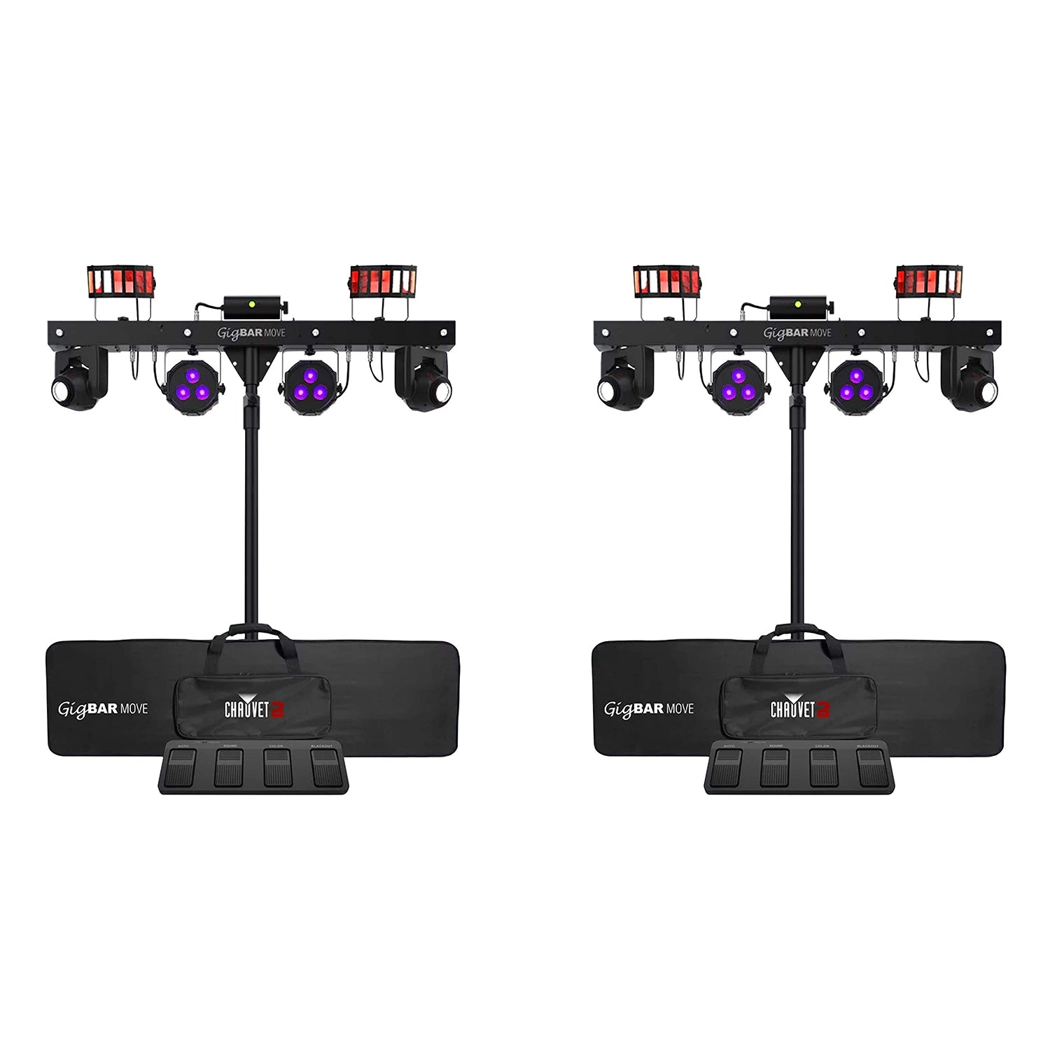 Chauvet DJ Gig Bar Move 5-in-1 LED Lighting System with 2 Moving Heads, Black - VMInnovations