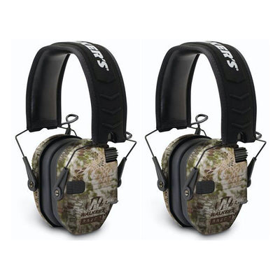 Walker's Razor Slim Shooter Ear Protection Muffs with NRR of 23dB, Camo (2 Pack)