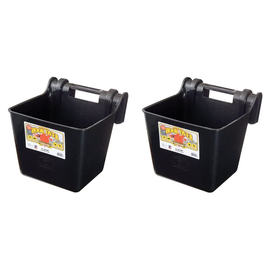 Little Giant HF15BLACK 15 qt. Mountable Plastic Hook Feeder, Black (2 Pack)