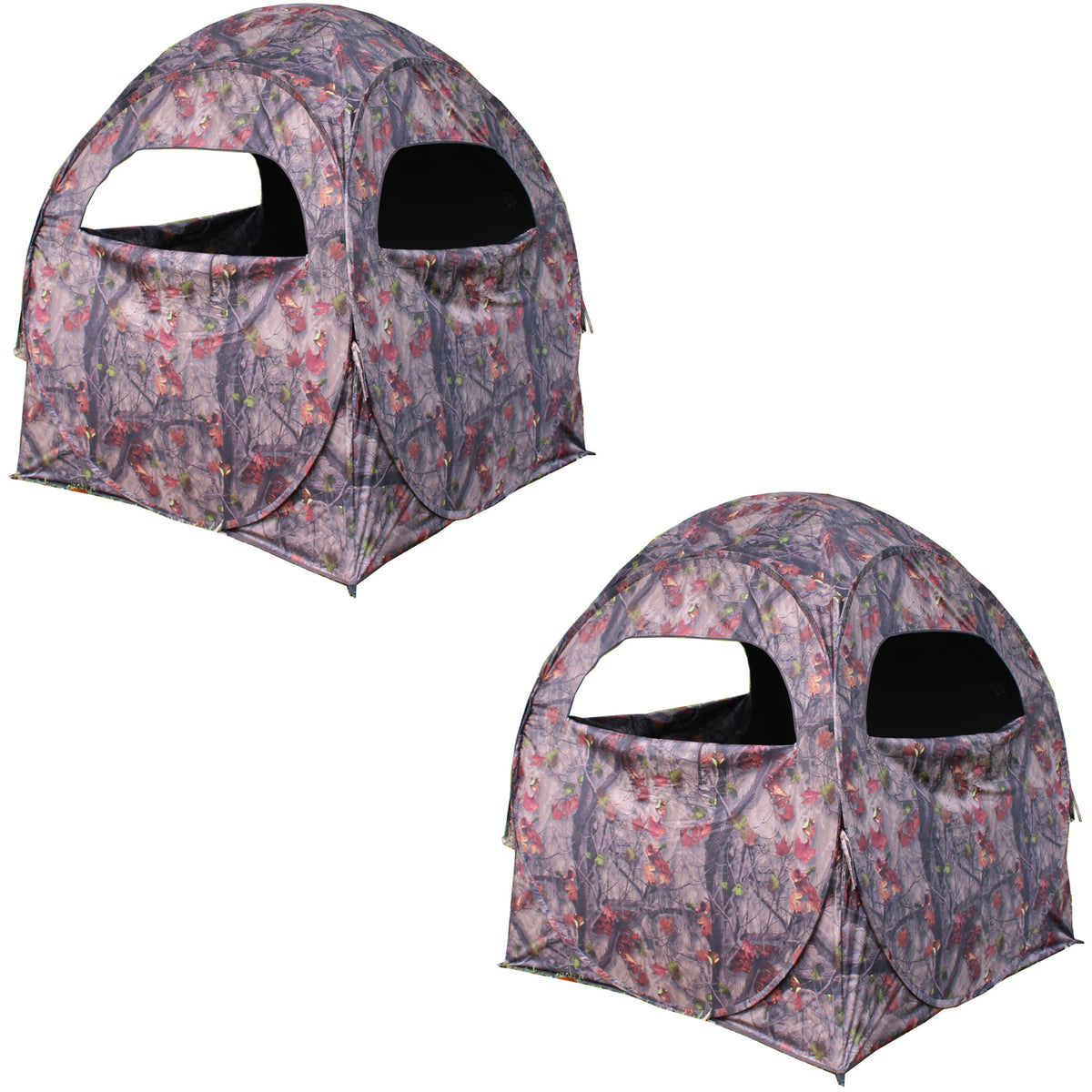 HME Portable Steel 2 Person Pop Up JM Camo Deer Hunting Hub Ground Blind(2 Pack)
