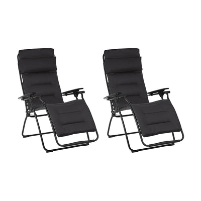 Lafuma Futura Air Comfort Zero Gravity Outdoor Recliner Chair, Acier (2 Pack)