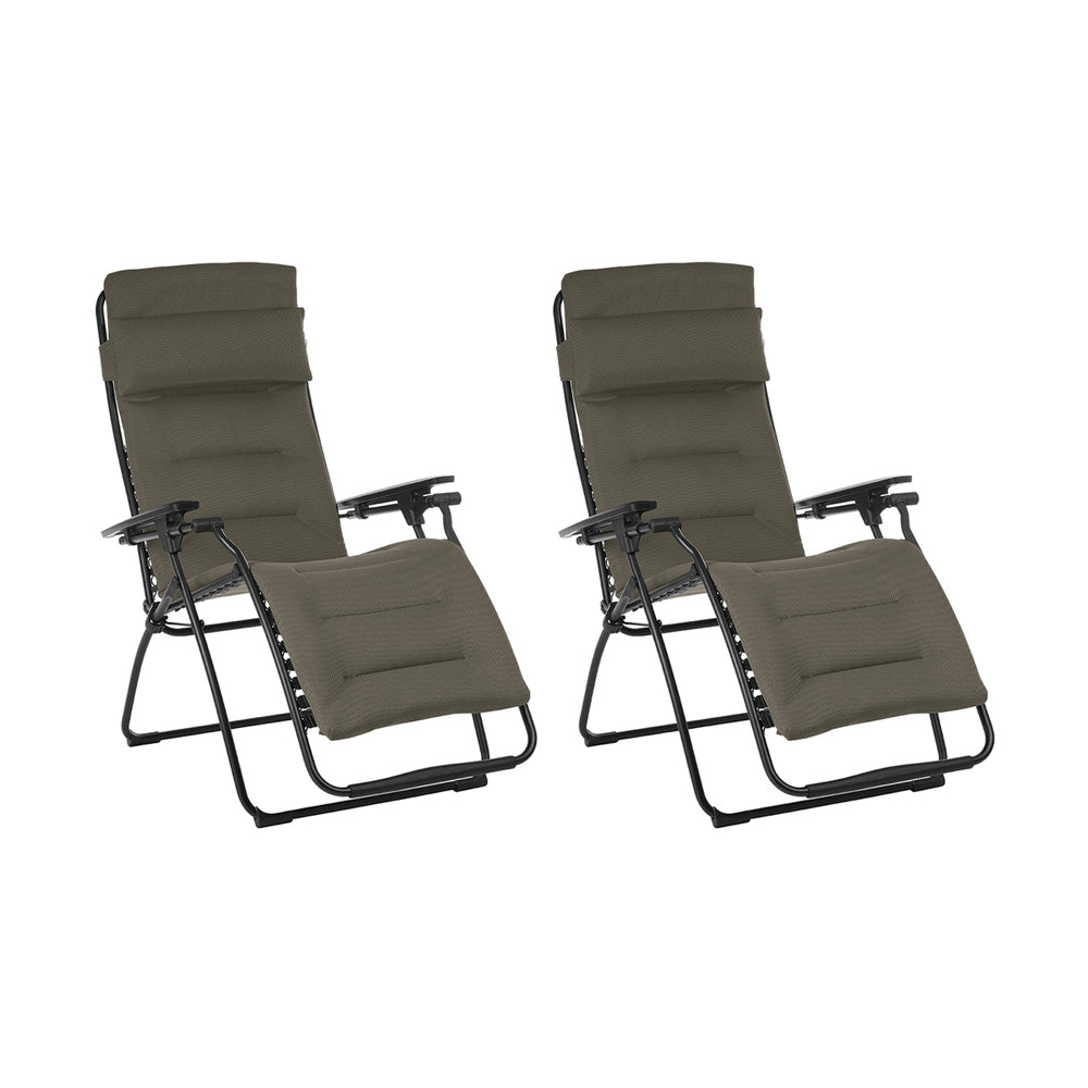 Lafuma Futura Air Comfort Zero Gravity Outdoor Recliner Chair, Taupe (2 Pack) - VMInnovations