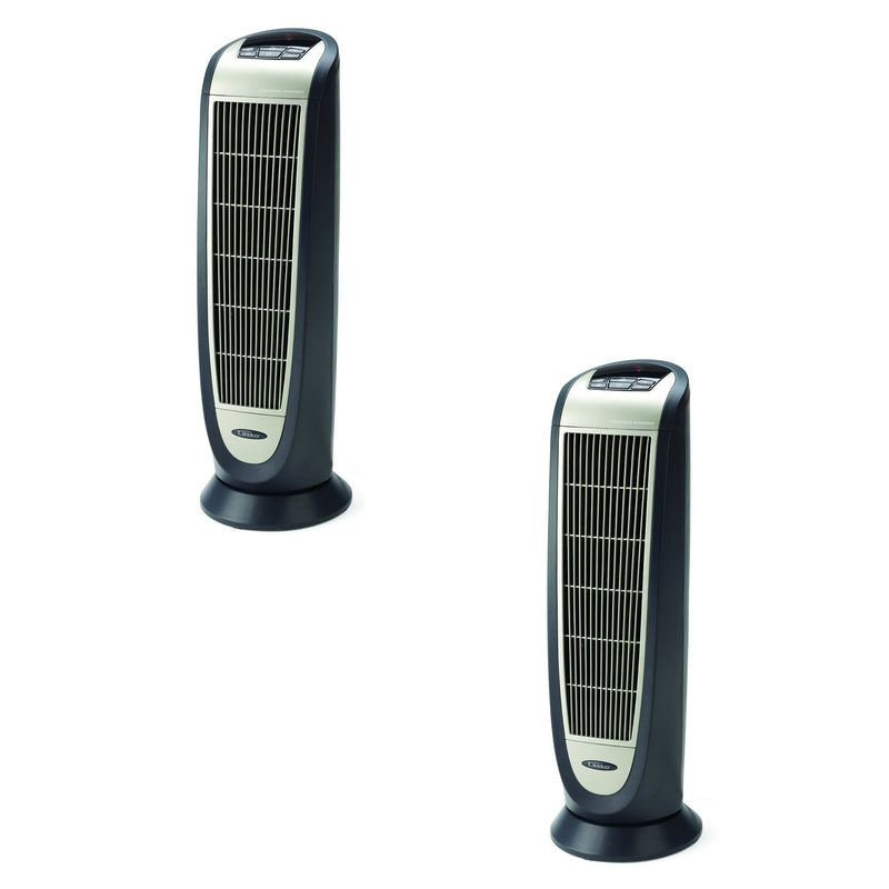 Lasko Portable Electric 1500W Room Oscillating Ceramic Tower Space Heater 2 Pack