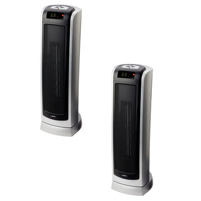Lasko Portable Electric 1500W Room Oscillating Ceramic Tower Space Heater 2 Pack