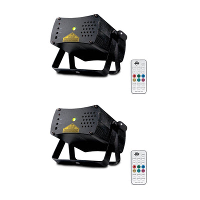 American DJ Micro Galaxian II Green & Red Laser Lighting w/ IR Remote (2 Pack)