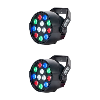 ADJ Eliminator Mini Par 1 Watt RGBW LED Hanging Light Lighting Fixture  (2 Pack)