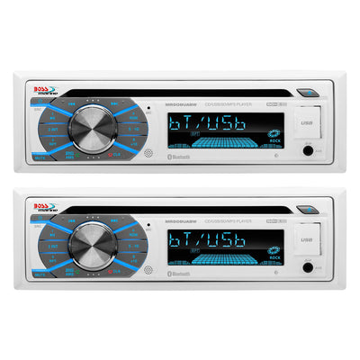 Boss CD/MP3 Marine/Boat In-Dash Player USB/AUX SD Receiver+Bluetooth (2 Pack)