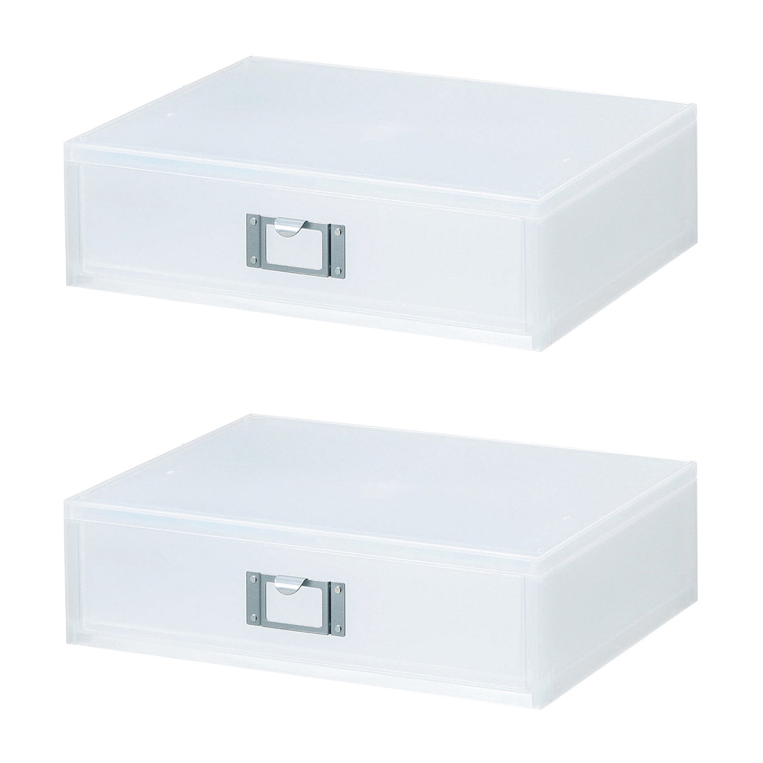 Like-It Universal Home Office Stackable Storage Drawer Organizer, White (2 Pack)