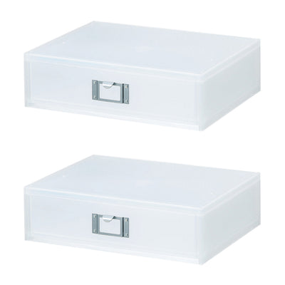 Like-It Universal Home Office Stackable Storage Drawer Organizer, White (2 Pack)
