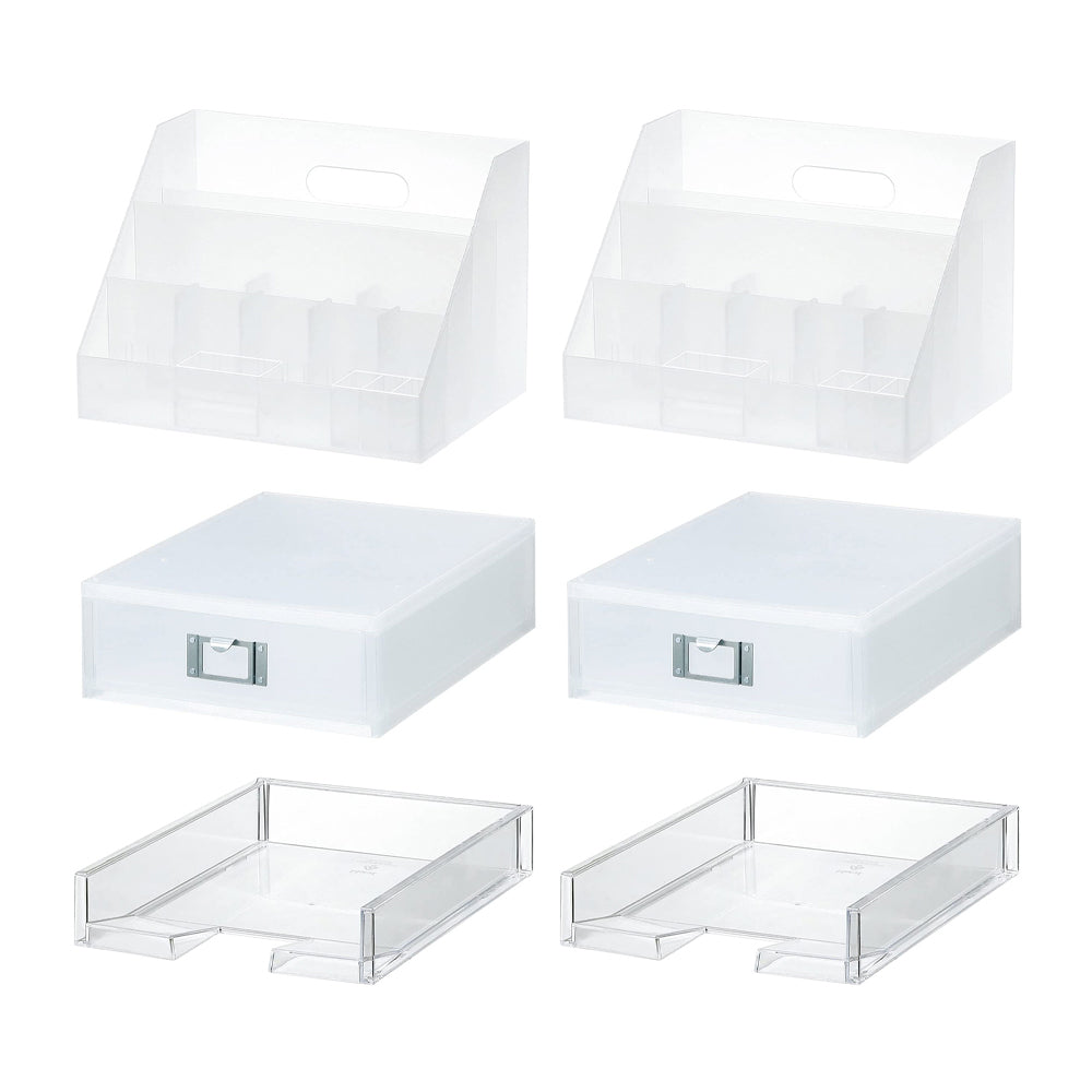 Like-It Universal Organizer Storage Tray Set for Home or Office, Clear (6 Pack)