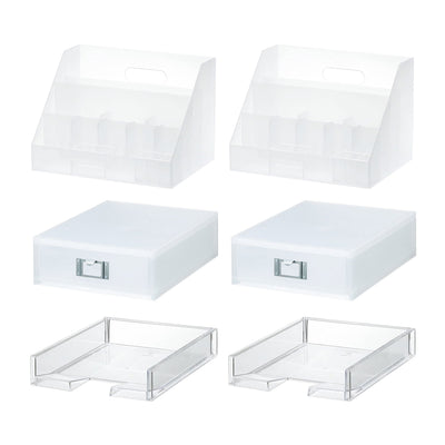 Like-It Universal Organizer Storage Tray Set for Home or Office, Clear (6 Pack)