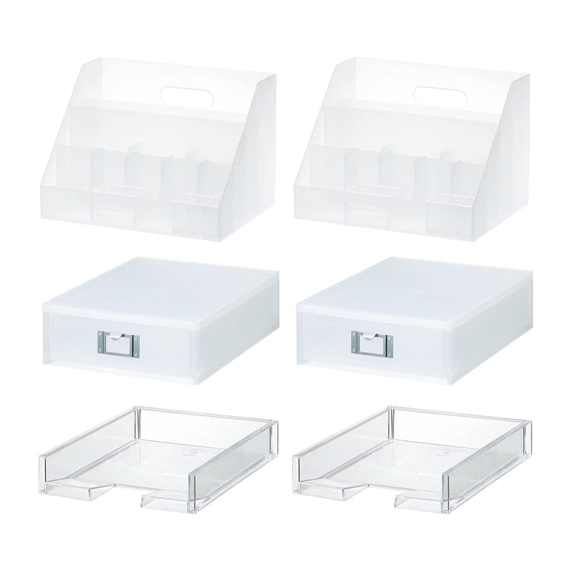 Like-It Universal Organizer Storage Tray Set for Home or Office, Clear (6 Pack)