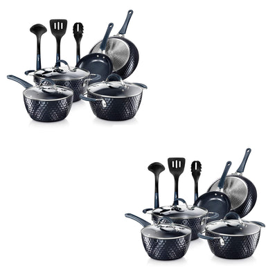 NutriChef Nonstick Cooking Kitchen Cookware 11 Piece Pots and Pans Set (2 Pack) - VMInnovations
