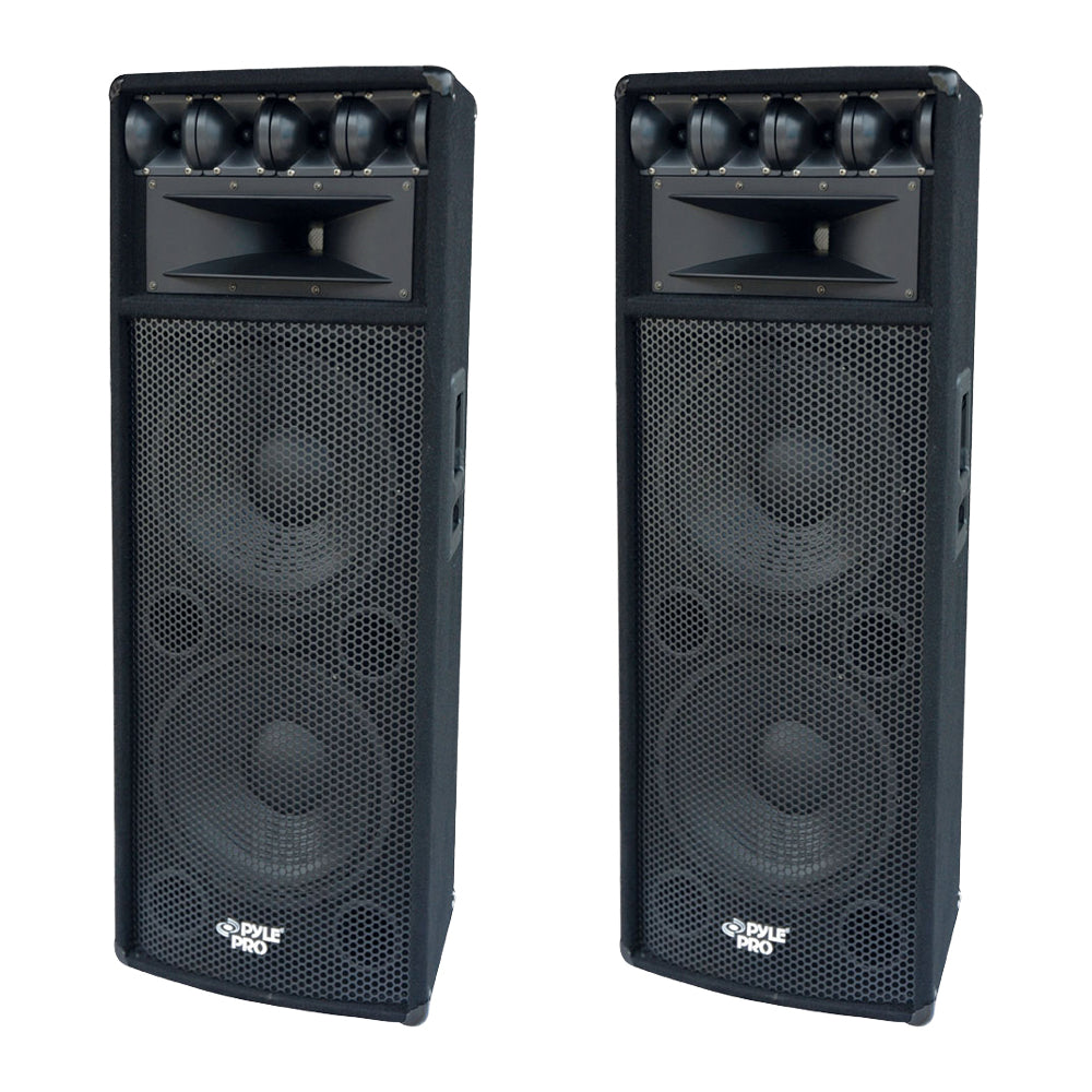 Pyle 1600W Outdoor 7 Way PA Loud-Speaker Cabinet with Dual 12" Woofers (2 Pack) - VMInnovations