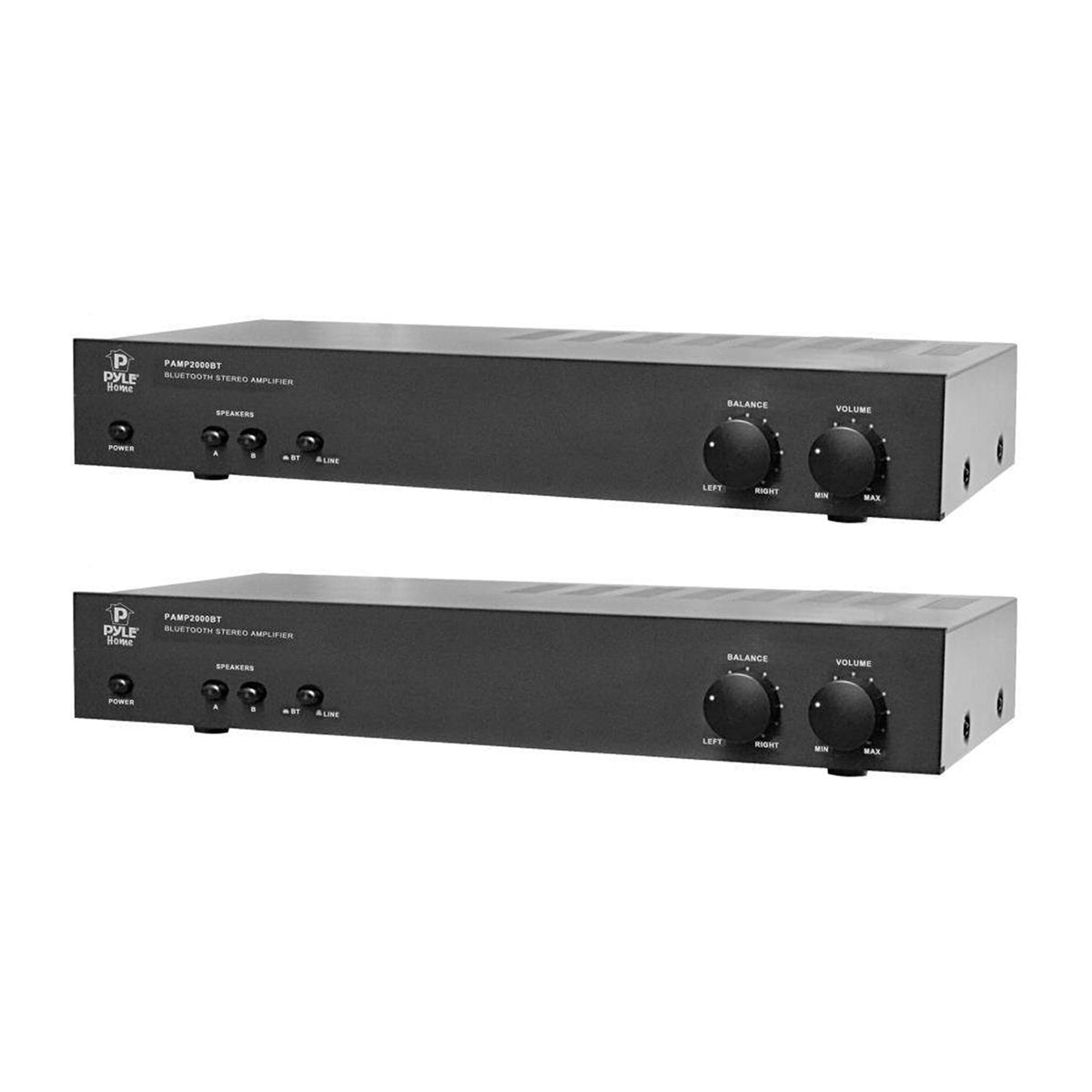 Pyle Home PAMP2000BT 240W Bluetooth Wireless Stereo Amplifier Receiver (2 Pack)