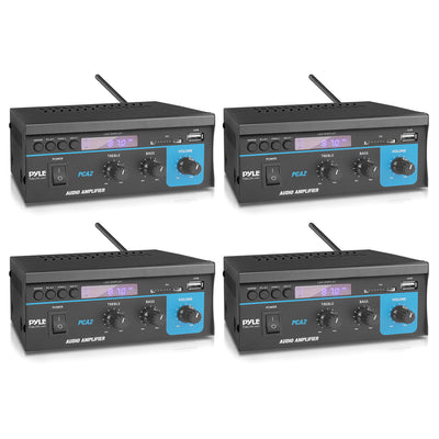 Pyle PCA2 80 Watt Stereo Sound Speaker Amplifier Receiver Audio System (4 Pack)