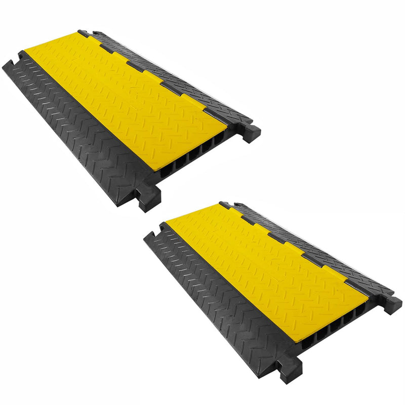 Pyle 5 Channel Cable Wire Protector Cover Ramp for Floor Cord Safety (2 Pack)