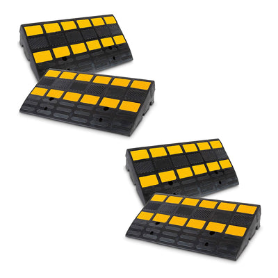 Pyle PCRBDR44 Car/Truck Heavy Duty Rubber Curbside Driveway Bridge Ramp (4 Pack) - VMInnovations