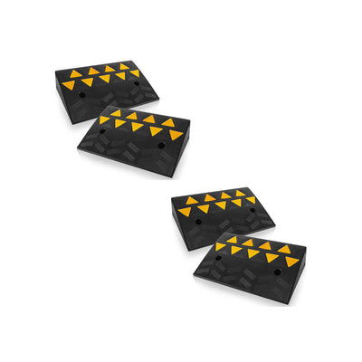 Pyle PCRBDR45 Car/Truck Heavy Duty Rubber Curbside Driveway Bridge Ramp (2 Pair)