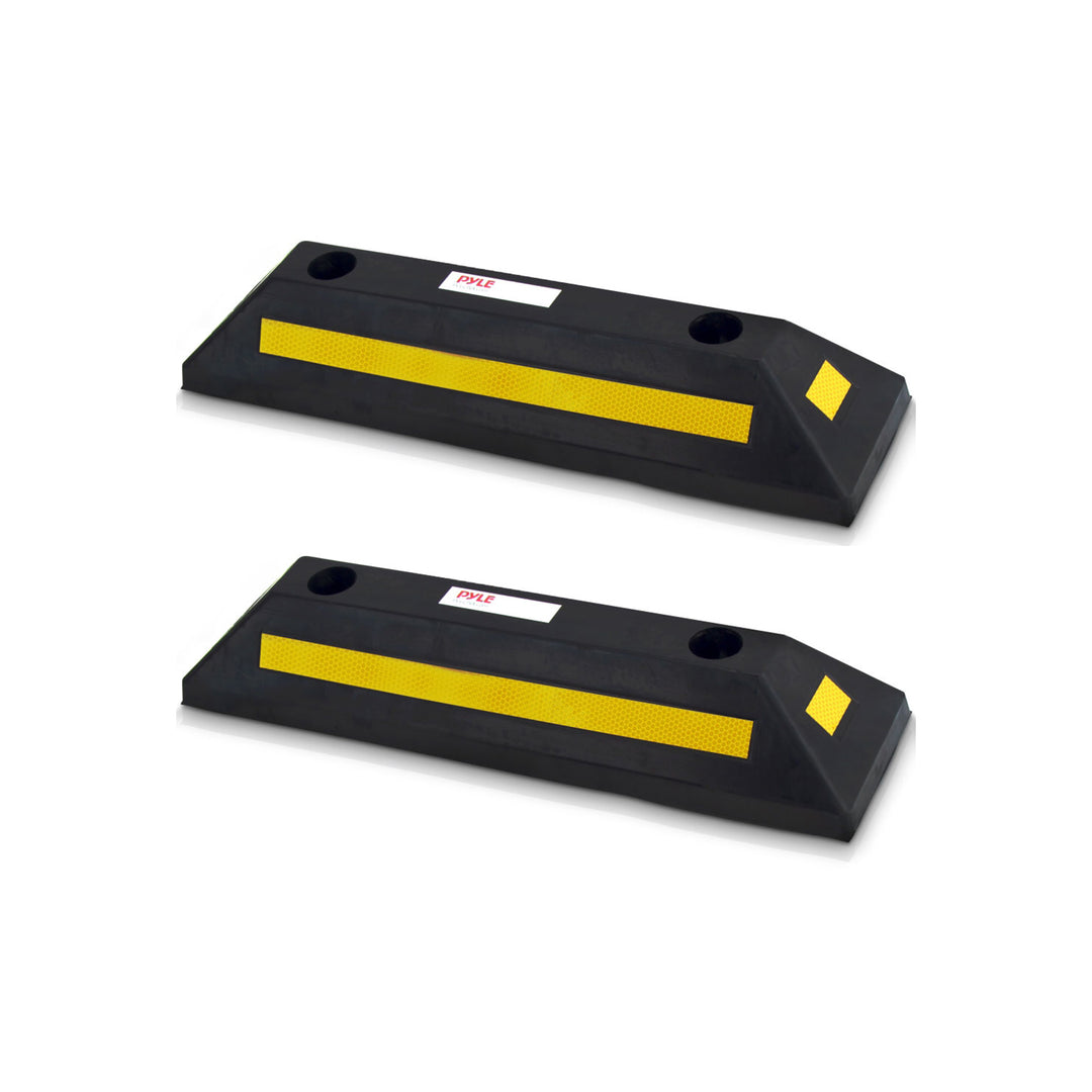 Pyle PCRSTP11 22 Inch Vehicle Driveway Parking Spot Wheel Guide Stop (2 Pack) - VMInnovations