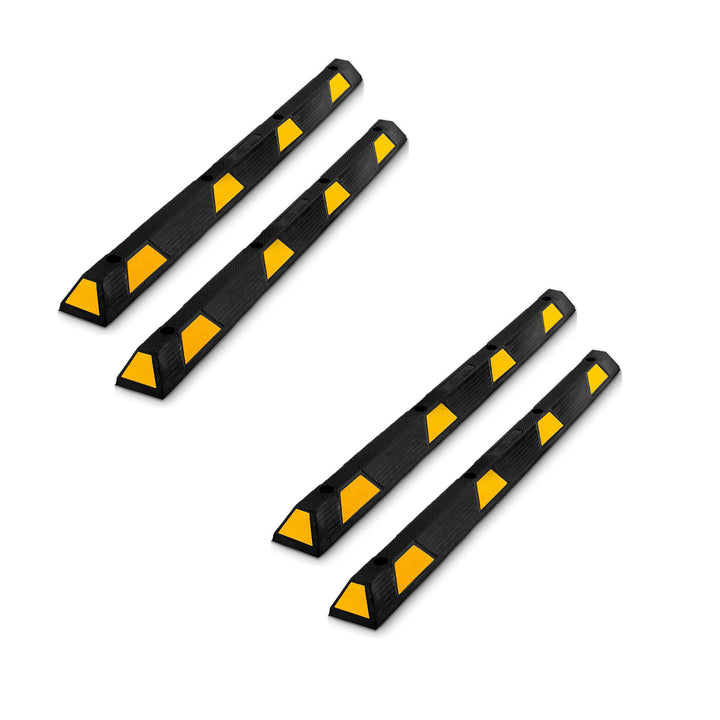Pyle PCRSTP14 72" Car/Truck Vehicle Driveway Parking Wheel Stop Block (4 Pack)
