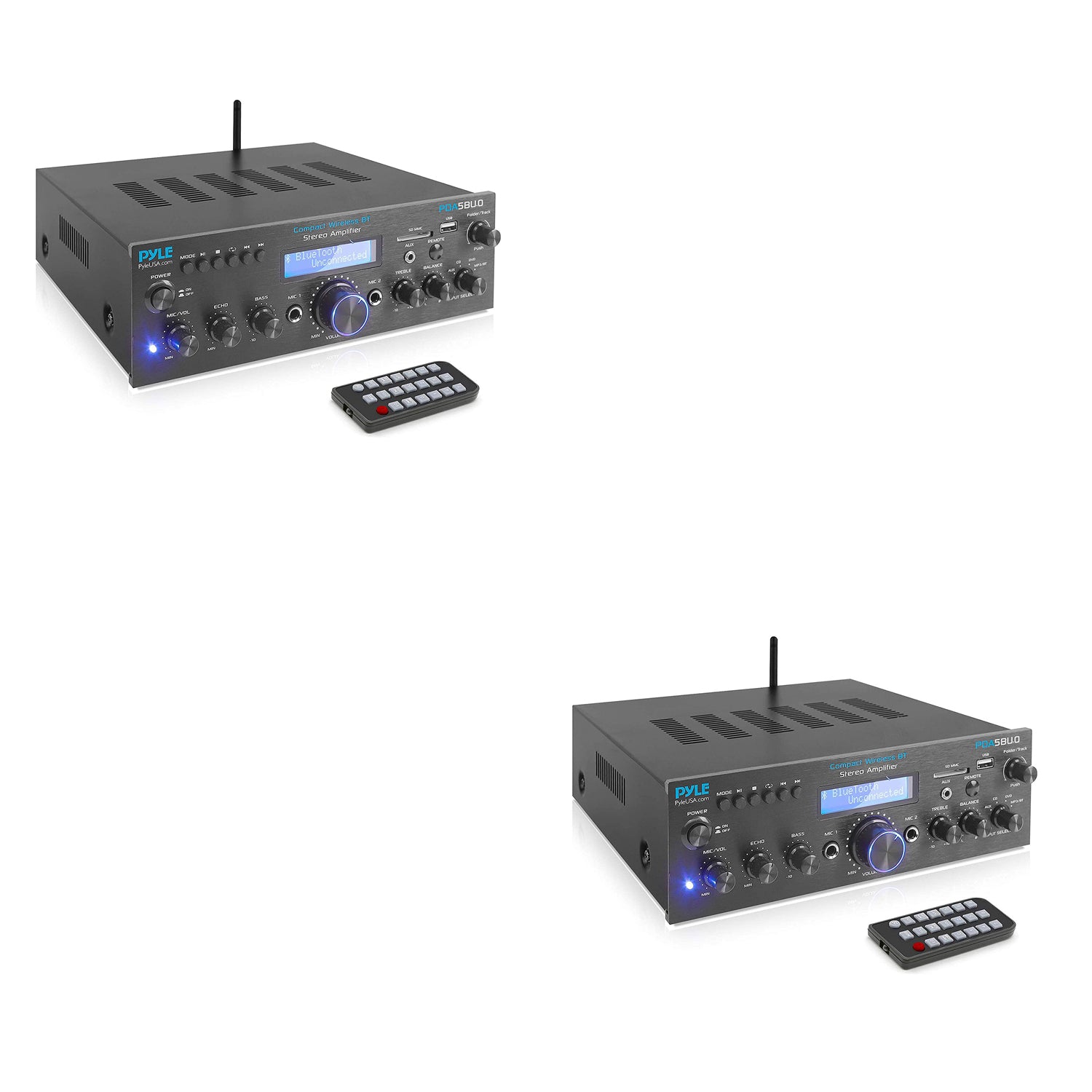 Pyle Compact 200 Watt Bluetooth Home Stereo Amplifier Receiver System (2 Pack) - VMInnovations