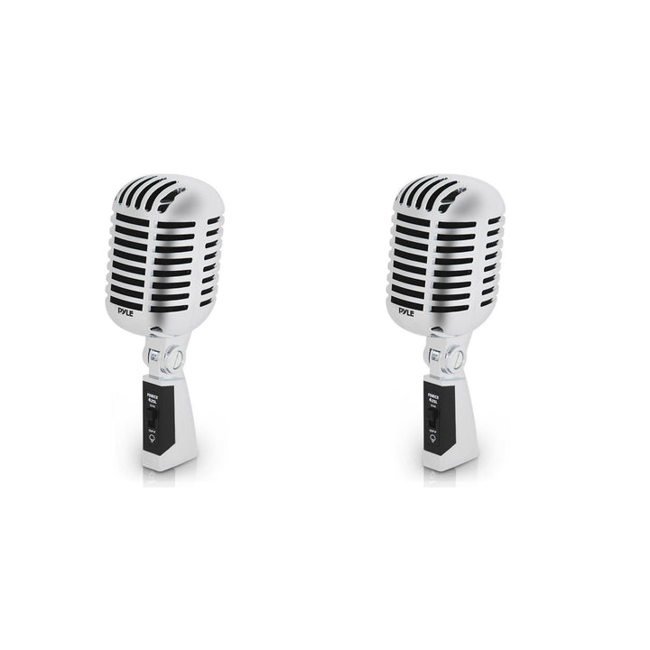 Pyle Pro PDMICR42SL Vintage Retro Style Dynamic Studio Vocal Microphone (2 Pack)