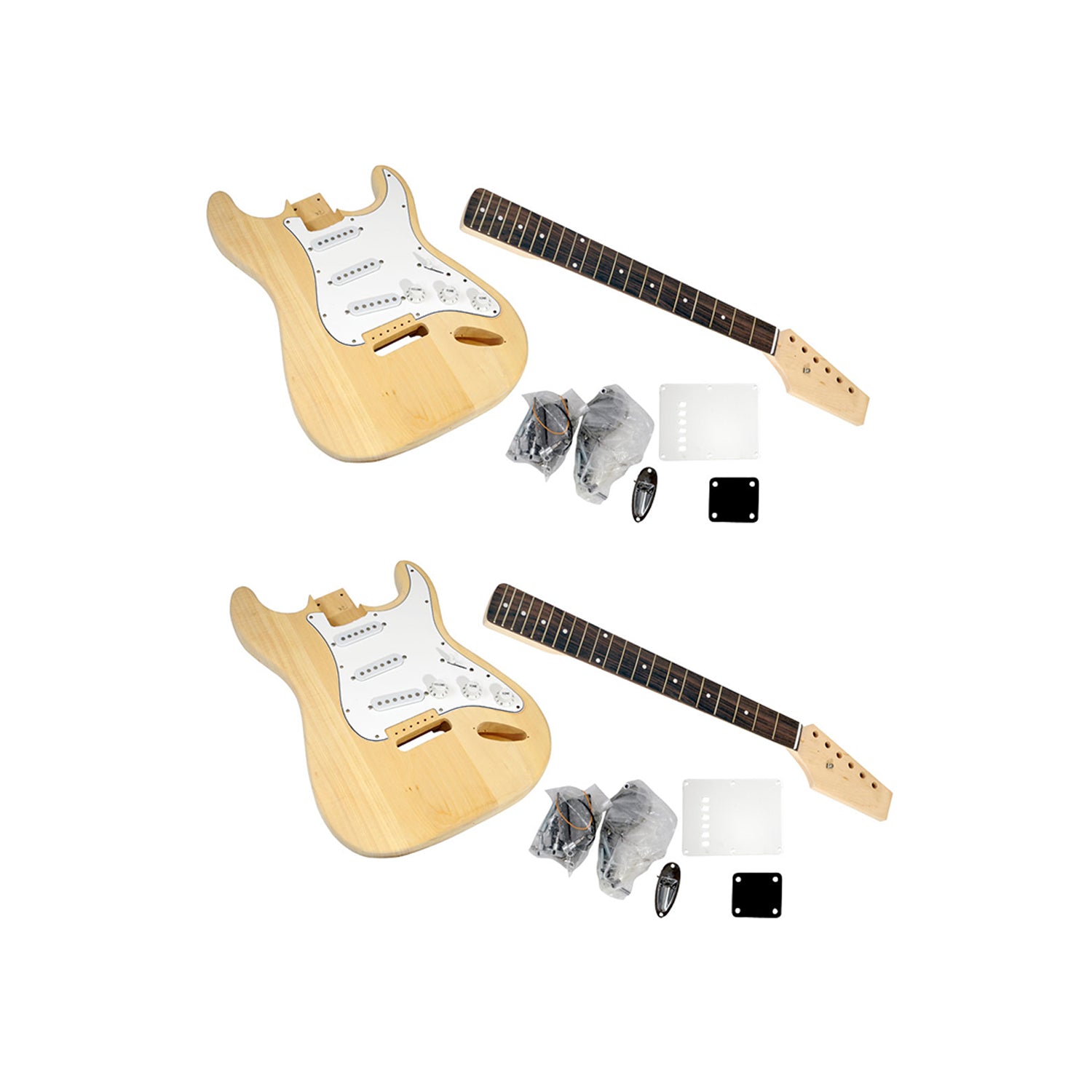 Pyle Pro Unfinished Strat Electric Guitar Build It Yourself Music Kit (2 Pack)