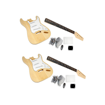 Pyle Pro Unfinished Strat Electric Guitar Build It Yourself Music Kit (2 Pack)