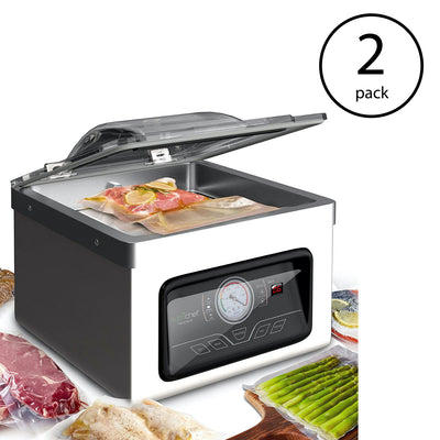 NutriChef PKVS70STS Chamber Food Air Vacuum Sealer Preserver System (2 Pack) - VMInnovations
