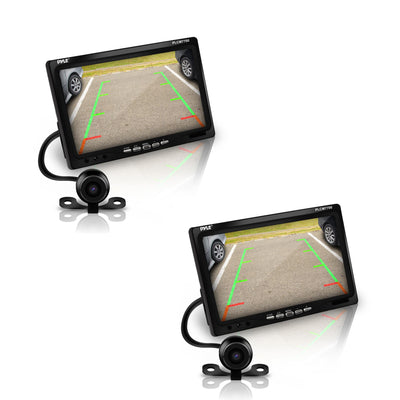 Pyle PLCM7700 7 Inch Rearview Car Backup Camera Monitor Reverse Assist (2 Pack)