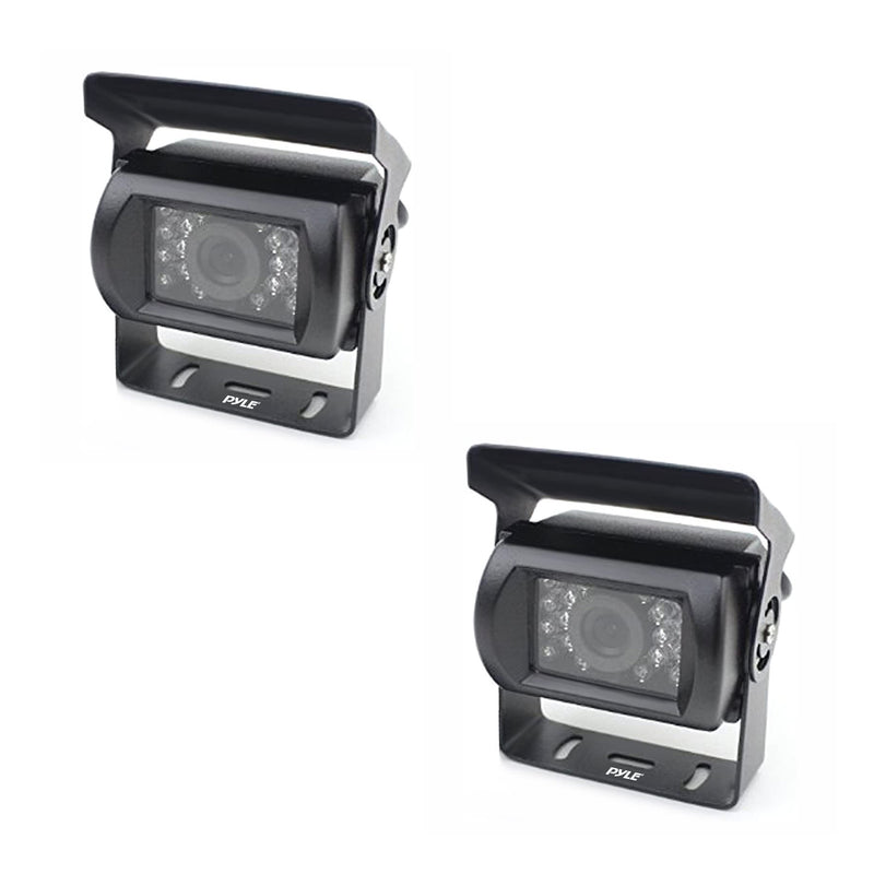 Pyle Commercial Grade Weatherproof Rearview Back Up Night Vision Camera (2 Pack)