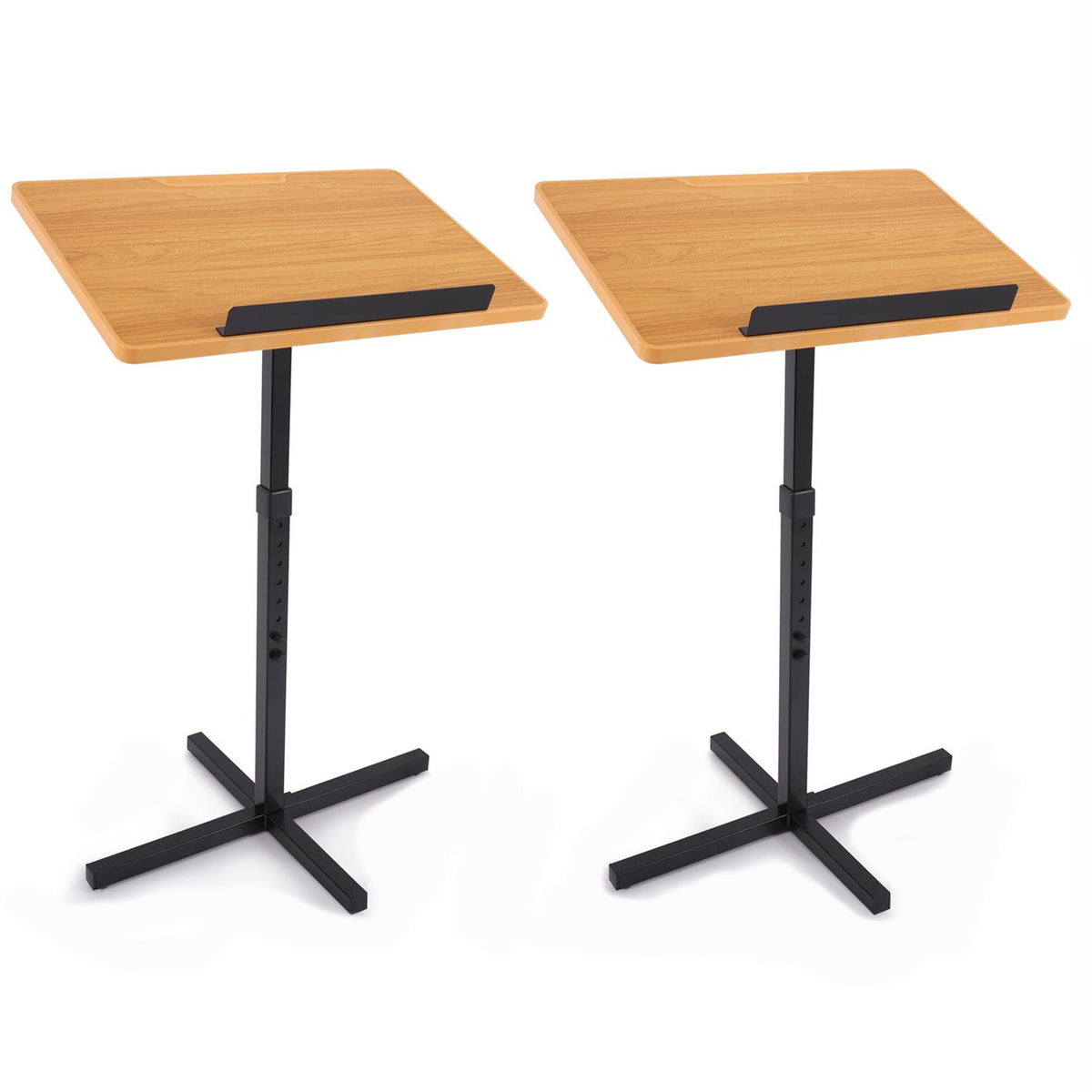 Pyle Portable Adjustable Lectern Presentation Stand with Laptop Holder (2 Pack)