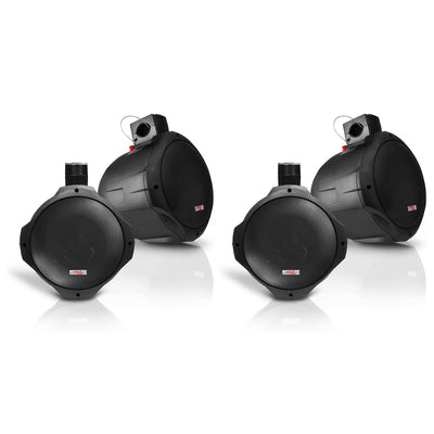 Pyle PLMRB65 6.5 Inch 200 Watt Marine Dual Tower Wakeboard Speakers (4 Pack)