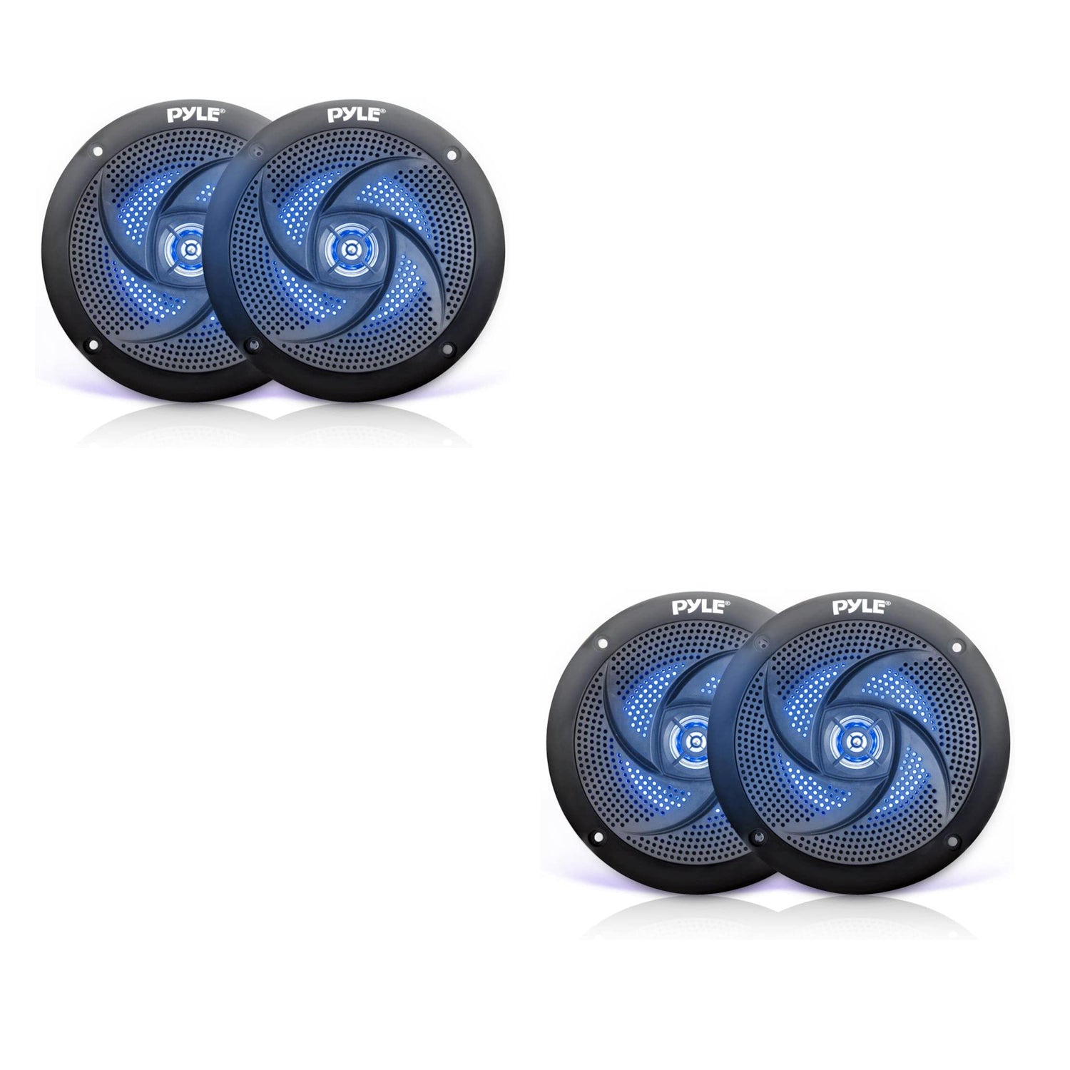 Pyle PLMRS53BL 5.25 Inch Waterproof Low Profile Marine Speakers, Black (4 Pack) - VMInnovations