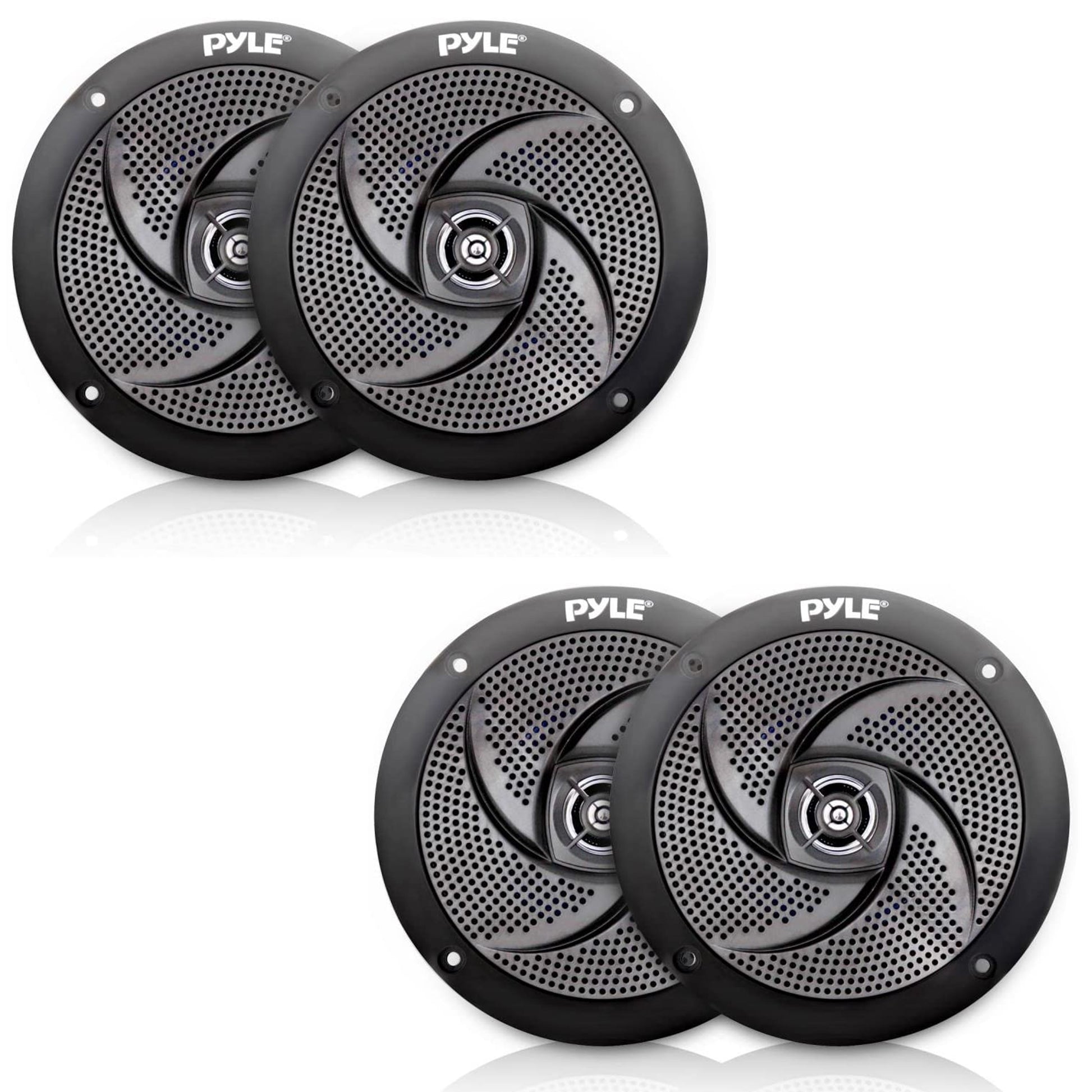 Pyle PLMRS5B 5.25-In Waterproof Low Profile Marine Speakers, Black (4 Speakers) - VMInnovations