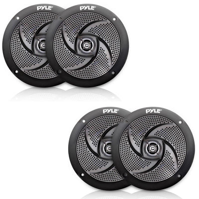 Pyle PLMRS5B 5.25-In Waterproof Low Profile Marine Speakers, Black (4 Speakers) - VMInnovations