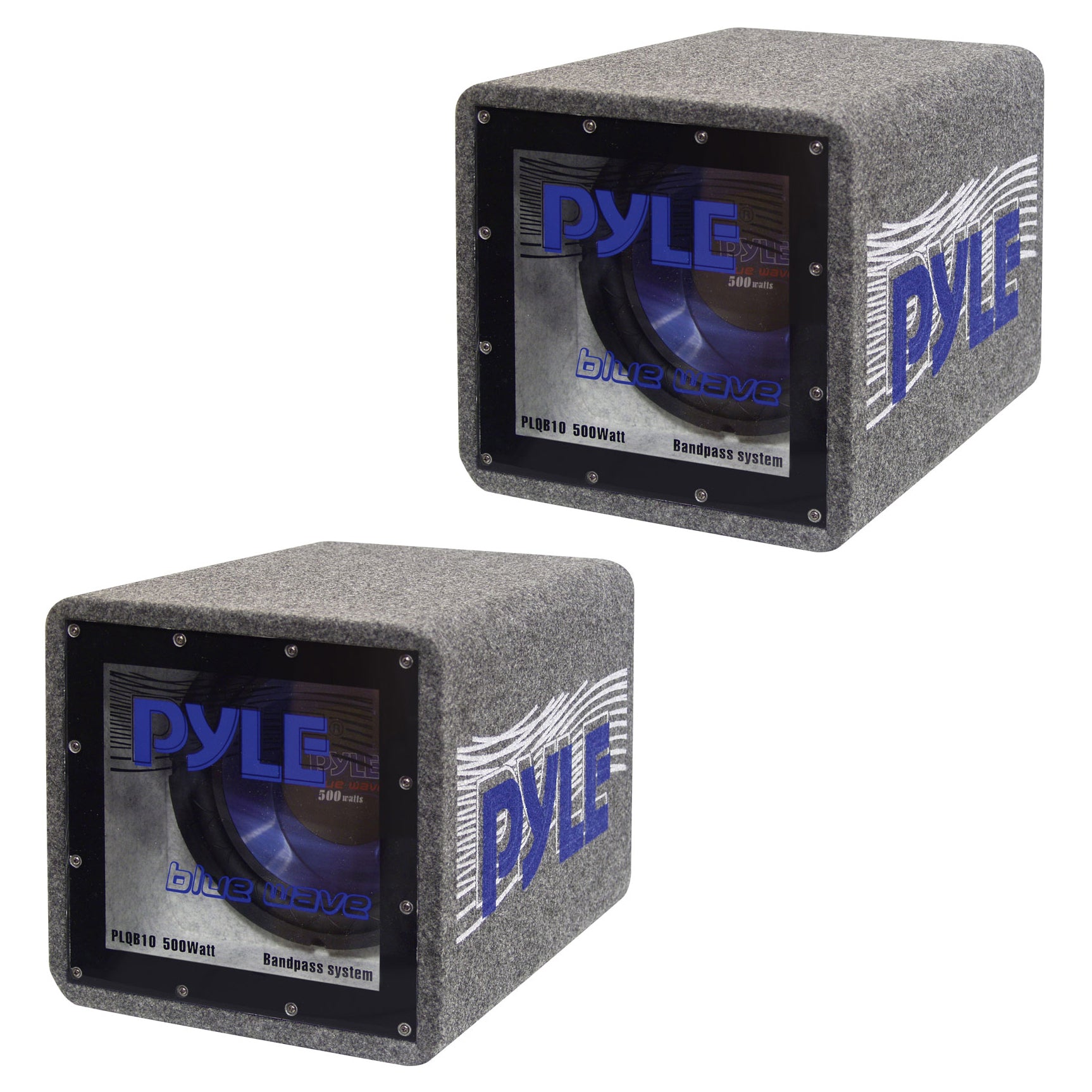 Pyle PLQB10 500W Car Audio Speaker Subwoofer Bandpass Enclosure System (2 Pack) - VMInnovations
