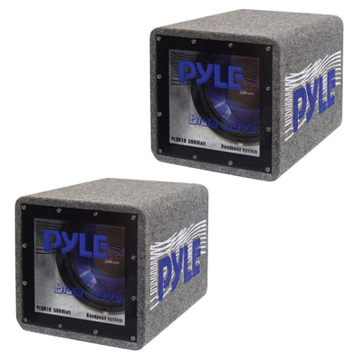 Pyle PLQB10 500W Car Audio Speaker Subwoofer Bandpass Enclosure System (2 Pack) - VMInnovations