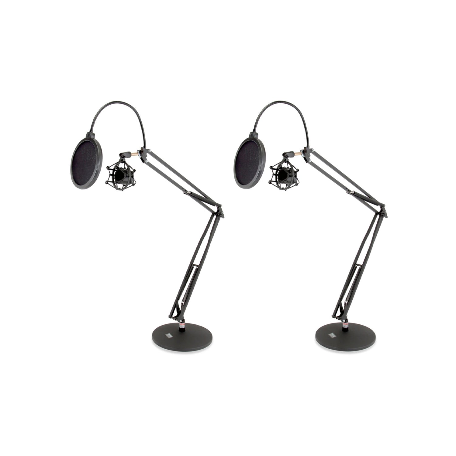 Pyle PMKSH24 Microphone Boom Suspension Scissor Spring Arm Desk Stand (2 Pack)