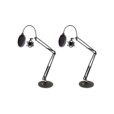 Pyle PMKSH24 Microphone Boom Suspension Scissor Spring Arm Desk Stand (2 Pack)