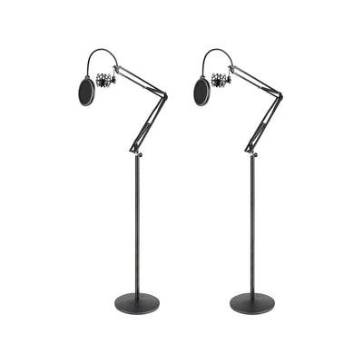 Pyle PMKSH28 Microphone Boom Suspension Scissor Spring Arm Floor Stand (2 Pack)