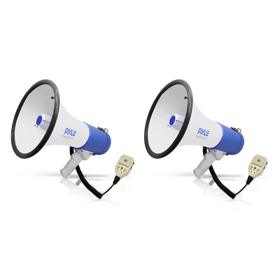 PylePro PMP59IR 50 Watt Portable Bullhorn Sound Megaphone Speaker, Blue (2 Pack)