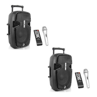 Pyle Pro 1000W Portable Bluetooth PA Speaker System with Microphone (2 Pack)