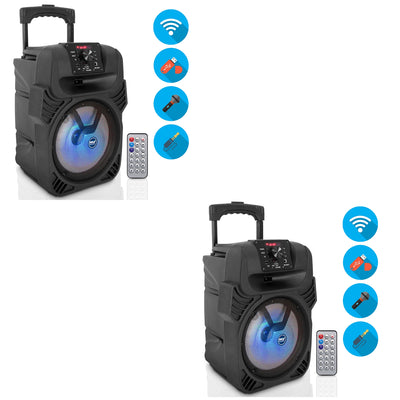 Pyle PPHP844B Portable Bluetooth Speaker System w/ Flashing Party Lights(2 Pack) - VMInnovations