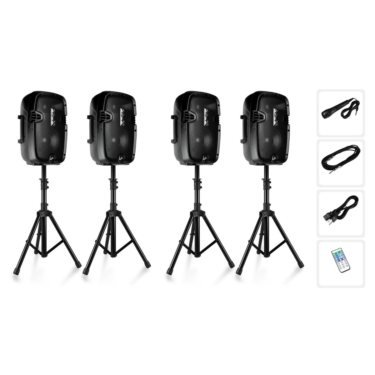 Pyle Active/Passive Bluetooth PA Dual Loudspeaker Sound System Kit (2 Pack)