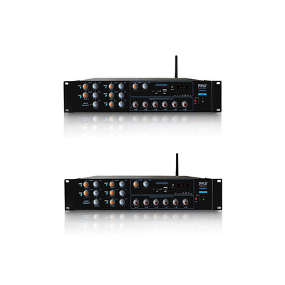 Pyle PT6000CH Bluetooth Home Audio 4200 Watt 6 Channel Stereo Receiver (2 Pack)