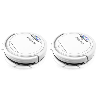 Pyle PUCRC25 PureClean Smart Robot Vacuum Home Cleaning System, White (2 Pack)