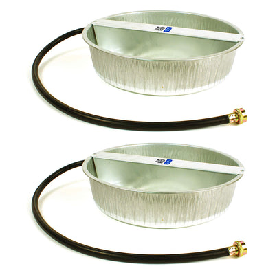 Little Giant 13-Quart Galvanized Steel Ever Full Pet Water Bowl Dish (2 Pack) - VMInnovations