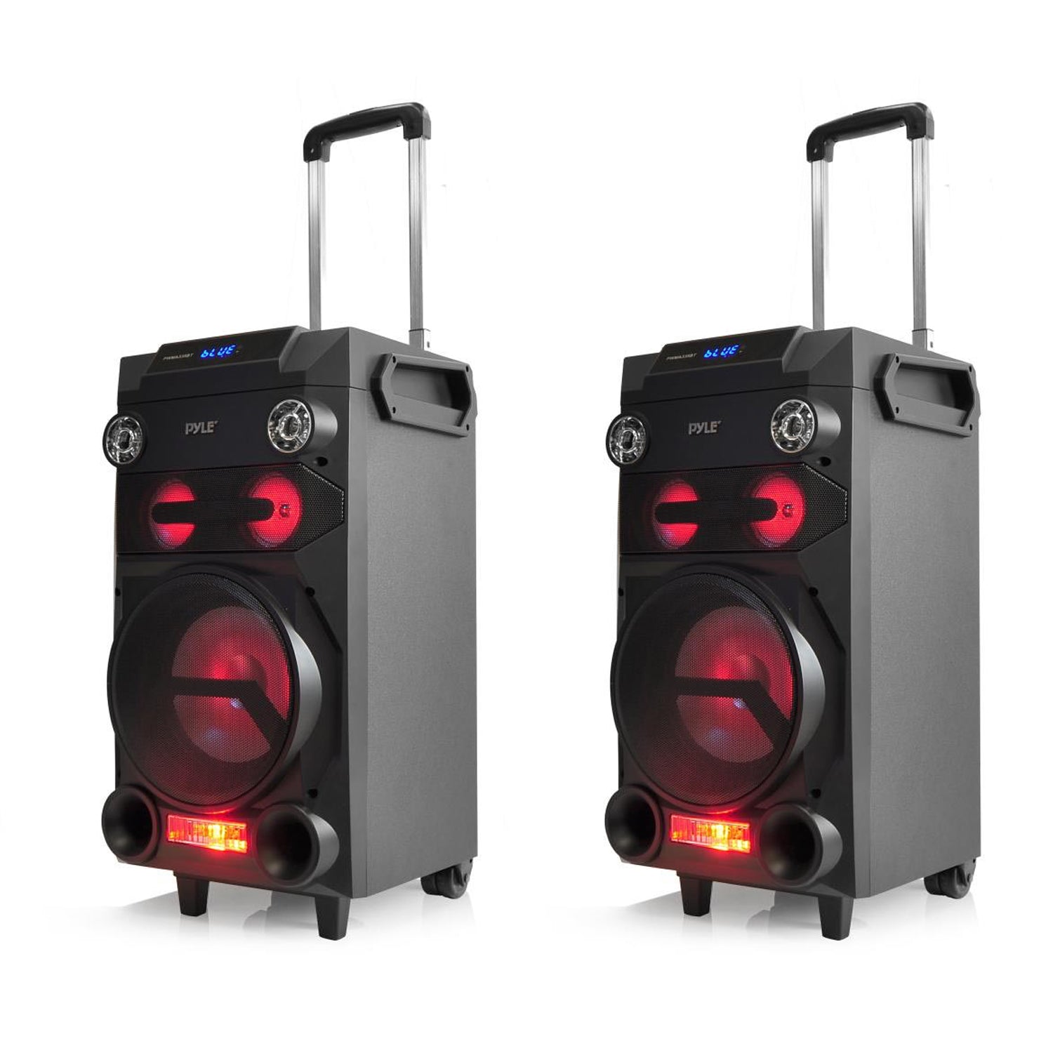 Pyle PA Loudspeaker Portable Bluetooth Karaoke Speaker System w/ Mic (2 Pack) - VMInnovations